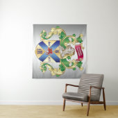 モノグラムコートオブアームズシルバーナイトシールドドラゴン タペストリー (インサイチュ(横))