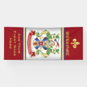 モノグラムコートオブアームズシルバーナイトシールドドラゴン 横断幕 (横)