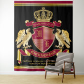 モノグラムコートオブアームズレッド金ゴールドイーグルクラウンエンブレム タペストリー (インサイチュ)