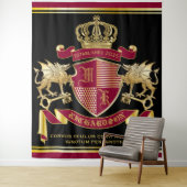 モノグラムコートオブアームズレッド金ゴールドクラウンエンブレム タペストリー (インサイチュ)