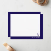 モノグラムコーナーバンド ダークブルー パーソナルステーショナリー ノートカード (正面/裏面インサイチュ)