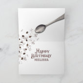 モノグラムコーヒーラテアート | ハッピーバースデー カード (内部)