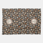 モノグラムコーヒーラバーコーヒー豆 キッチンタオル (横)