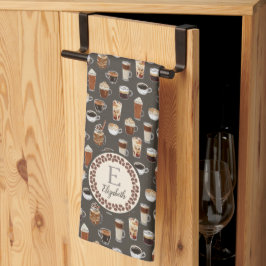 モノグラムコーヒーラバーコーヒー豆 キッチンタオル