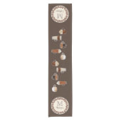 モノグラムコーヒーラバーダークブラウン ショートテーブルランナー (正面)