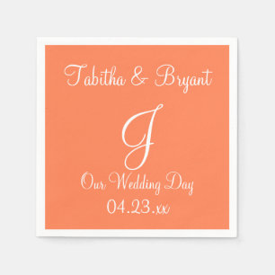 モノグラムコーラルクラスカラフル紙ナプキンス スタンダードカクテルナプキン