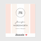 モノグラムコーラルパステルミニマルプロフェッショナル シール (シート)