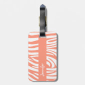 モノグラムコーラルピンクゼブラパターン荷物タグ ラゲッジタグ (裏面縦)