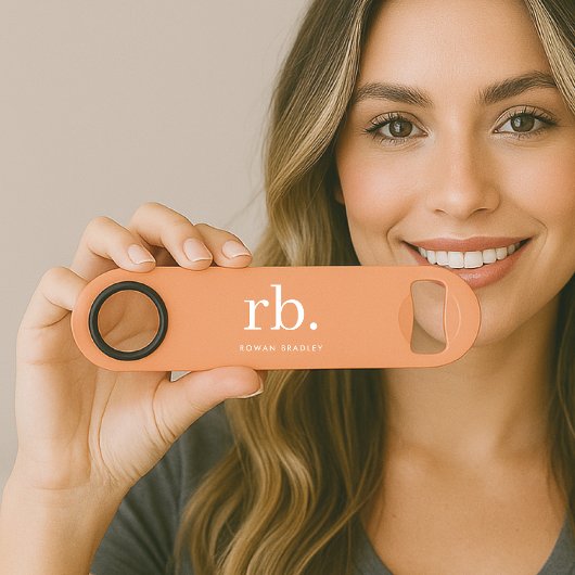 モノグラムコーラルピーチエレガントミニマフェミニンリスト スピード栓抜き