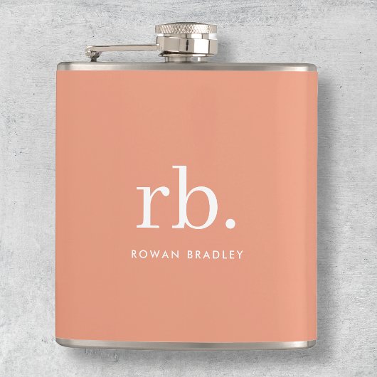 モノグラムコーラルピーチエレガントミニマフェミニンリスト フラスク