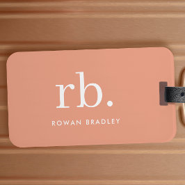 モノグラムコーラルピーチエレガントミニマフェミニンリスト ラゲッジタグ