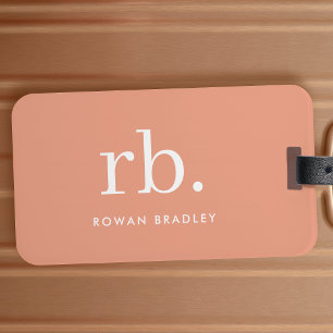 モノグラムコーラルピーチエレガントミニマフェミニンリスト ラゲッジタグ