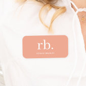 モノグラムコーラルピーチエレガントミニマフェミニンリスト 名札