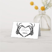 モノグラムゴシックスカルハートハンド結婚ズ プレイスカード (正面)