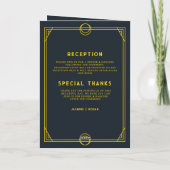 モノグラムゴシック折り畳み式ウェディングプログラムカード プログラム (裏面)