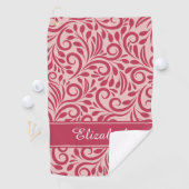 モノグラムゴルファー名シックマゼンタレッドピンクガーリー色 ゴルフタオル (インサイチュ)