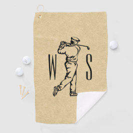 モノグラムゴルフスポーツデザインレザールック ゴルフタオル