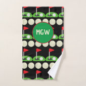 モノグラムゴルフバスルーム用タオルセット バスタオルセット (ハンドタオル)