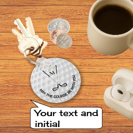 モノグラムゴルフ交差クラブカスタム文字 キーホルダー