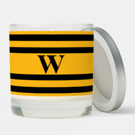 モノグラムゴールデンイエローブラックジオメトリックストライプス