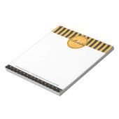 モノグラムゴールデンイエロー&ブラック水玉模様ストライプズ ノートパッド (回転)