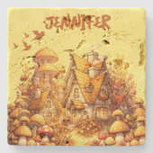 モノグラムゴールデンコテージコアオンイエロー | ストーンコースター (正面)