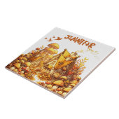 モノグラムゴールデンコテージコアオンホワイト | タイル (側面)