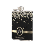 モノグラムゴールデンダイヤモンド – ブライドメイド フラスク (左)
