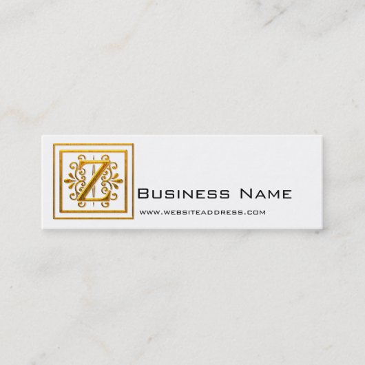 モノグラムゴールデンZエレガントプロファイルカード スキニー名刺 (正面)