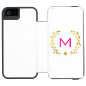 モノグラムゴールドフォイルローレルおよびスペード5/5S INCIPIO iPhoneウォレットケース (フォリオオープン)