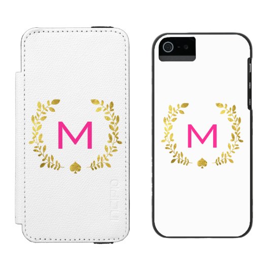 モノグラムゴールドフォイルローレルおよびスペード5/5S INCIPIO iPhoneウォレットケース (並び)