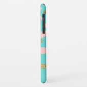 モノグラムゴールド箔およびバラ金ゴールド紙吹雪 Case-Mate iPhoneケース (裏面/左)