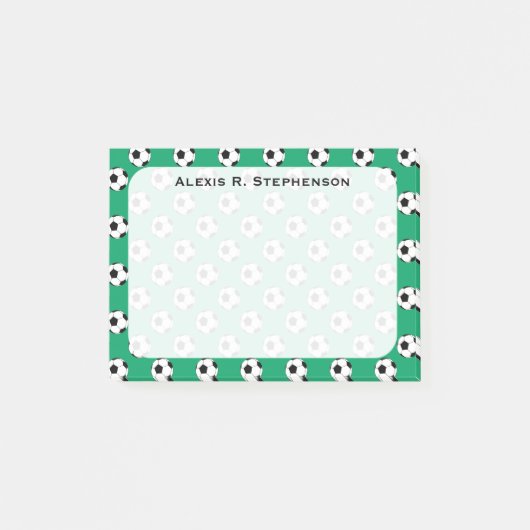 モノグラムサッカーフットボールボールシャームロックグリーン ポストイット (正面)