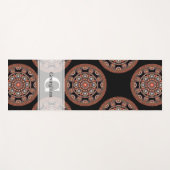 モノグラムサファリサンセットボヘミアン水玉模様マンダラ ヨガマット (正面(横))