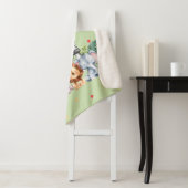 モノグラムサファリデザインlかわいい水玉模様グリーン シェルパブランケット (インサイチュ)