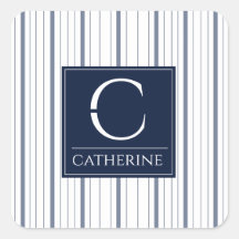 モノグラムサマー航海のスタイルホワイトとネイビーブルー