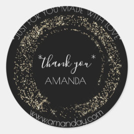 モノグラムサンキューくもの巣ブティックモダン金ゴールド ラウンドシール