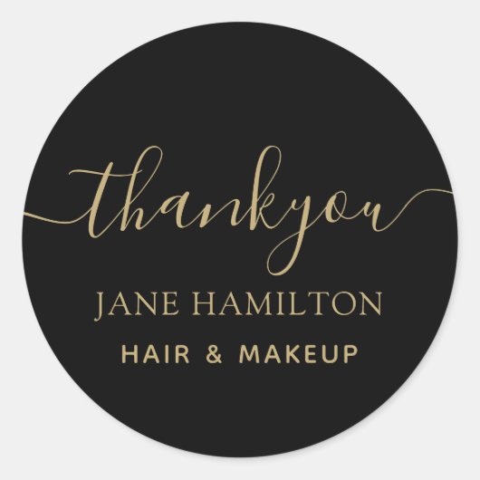 モノグラムサンキューブラック金ゴールド ラウンドシール (正面)