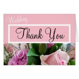 モノグラムサンキュー結婚のピンクのバラ