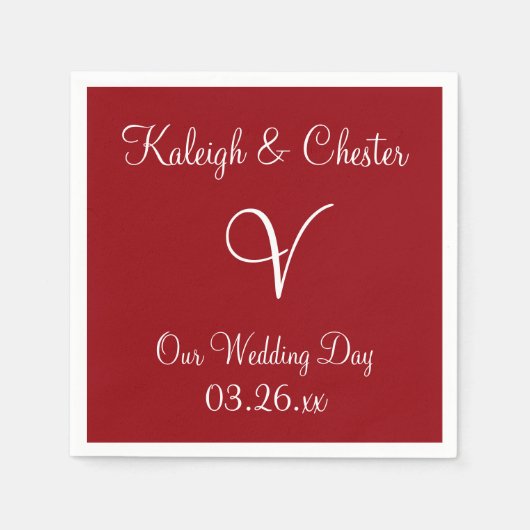 モノグラムサングリアプレミアムカラー調整紙 スタンダードカクテルナプキン (正面)