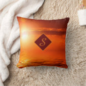 モノグラムサンセットイエローシーンシーオブ金ゴールドスカイビーチ クッション (ブランケット)