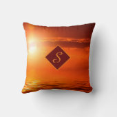 モノグラムサンセットイエローシーンシーオブ金ゴールドスカイビーチ クッション (裏面)
