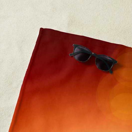 モノグラムサンセットオレンジゴールデンスカイシーオブ金ゴールド ビーチタオル (インサイチュ)