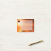 モノグラムサンセットオレンジゴールデンスカイシーオブ金ゴールド ポストイット (デスク上)