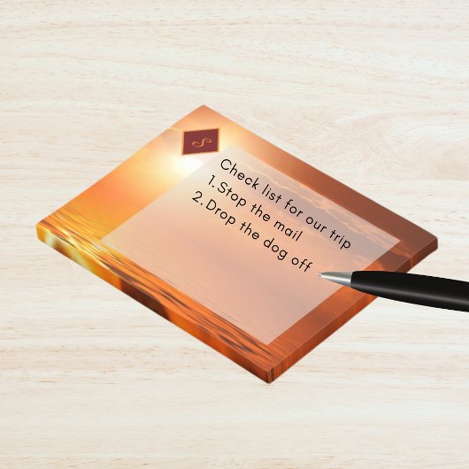 モノグラムサンセットオレンジゴールデンスカイシーオブ金ゴールド ポストイット