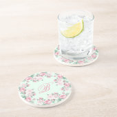 モノグラムサンドストーンコースターフローラバラカスタム コースター (側面)