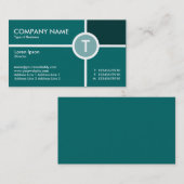 モノグラムサークルクロス – シェードティール（緑がかった色） 名刺 (正面/裏面)