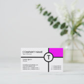 モノグラムサークルクロス（マゼンタ） – 白 名刺 (スタンド正面)