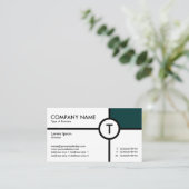 モノグラムサークルクロス（濃い緑） – 白 名刺 (スタンド正面)