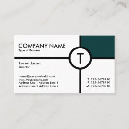 モノグラムサークルクロス（濃い緑） – 白 名刺